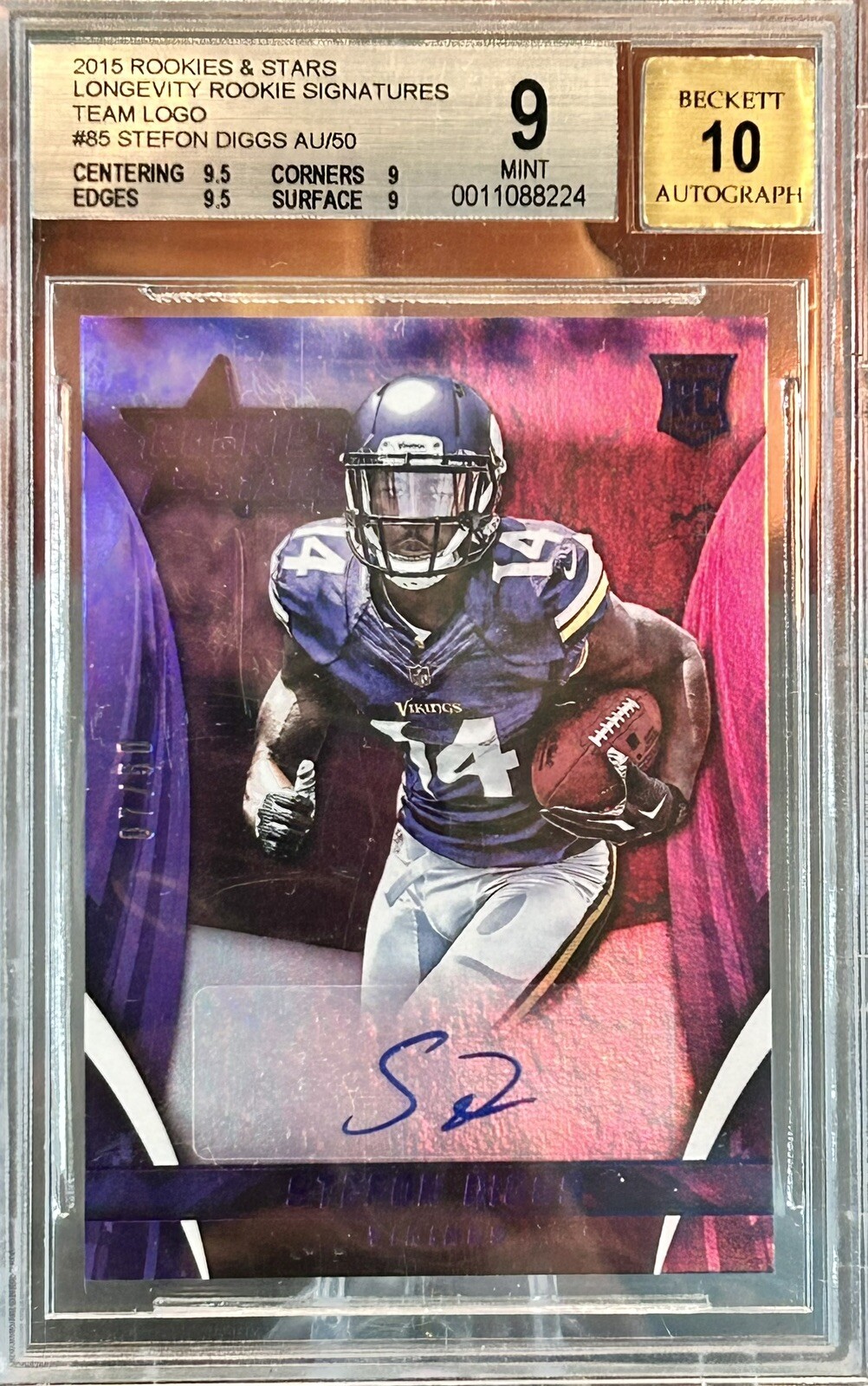 Stefon Diggs Panini Rookies & Stars Rookie Signature #RSSD Longevity-Team Logo