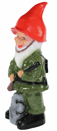 Enano de Jardín Decoración Figura Enano Soldado Con Rifle de Plástico H 49 CM - Imagen 3 de 5