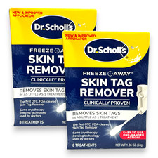 Dr. Scholl's Freeze Away Skin Tag Remover -8 Treatments- 1.86oz. LOT OF 2