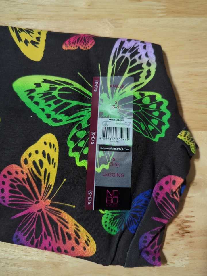 Leggings de tornozelo 2 por US$ 20 sem limites estampa xadrez verde borboleta e pequena (3-5) - Imagem 3 de 4