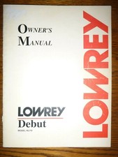 Genuine LOWREY Organ Owner's Manual Model NL-10 Debut early 1990's 