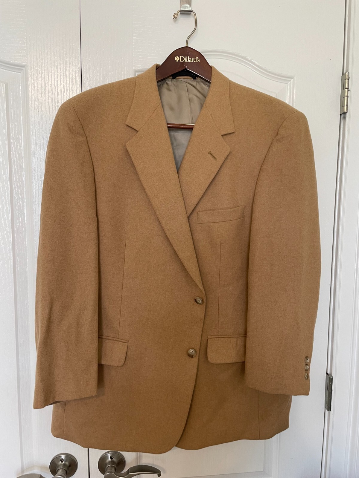 Mens Camel Hair Blazer 46R Beige Camel Hair Sport Coat 2 Button Jacket