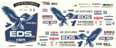 #1 STU HAYNER EDS Corvette 1988 1/24th - 1/25th Scale Decals
