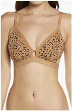 All You LIVELY Women's Leopard Print Mesh Trim Bralette No Wire Bra Choose Size