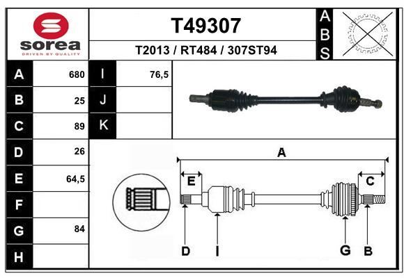 Cardan de transmission renforcé pour Renault Fluence et Scénic III 1.5 dCi