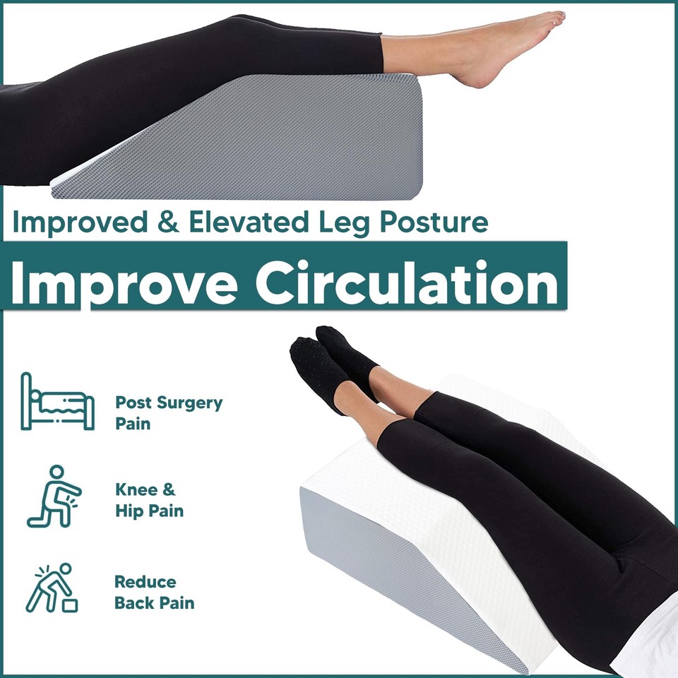 , Leg Wedge Elevation Pillow for Blood Circulation Relieved