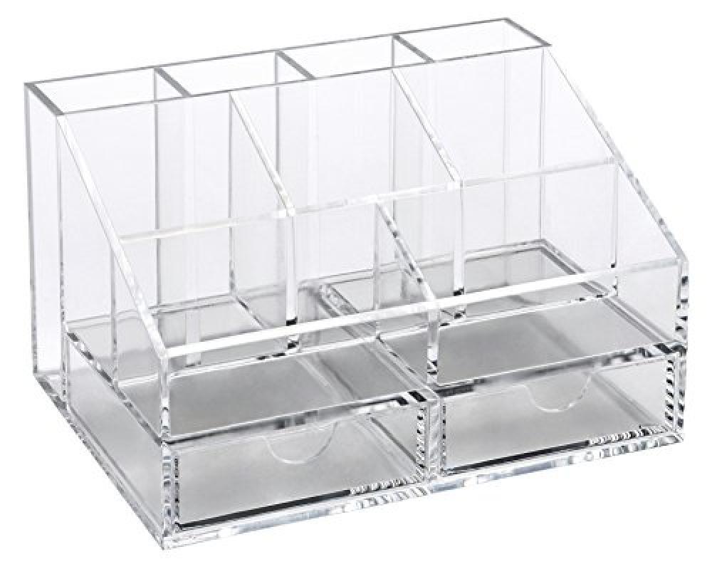 OSCO AD02 Clear Acrylic Desk Organiser with Two Drawers - NUOVO