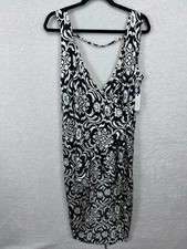 Anthropologie High Low Dress Women M Black Floral Boho Flowy Faux Wrap NWT