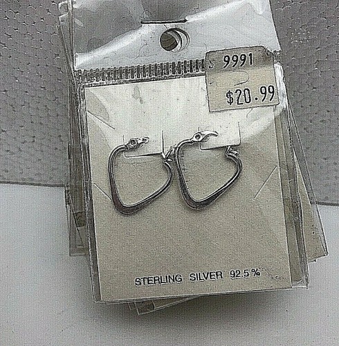 Aros planos triangulares de plata de ley .925 de 3/4" - Imagen 3 de 3