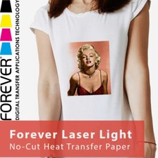Forever Laser Light No-Cut Heat Transfer Paper 8.5"x11" x 100 Sh FREE SHIPPING