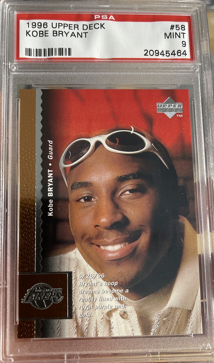 1996 Upper Deck Basketball Kobe Bryant ROOKIE RC #58 PSA 9 1996 Upper Deck Basketball Kobe Bryant ROOKIE RC #58 PSA 9