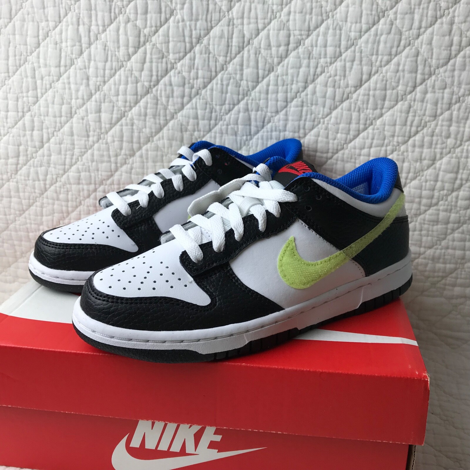 Nike Dunk Low (GS) Shoes Big Kids SZ 4Y ‘Signal Blue Lemon Twist’ DQ0977-100 image 7