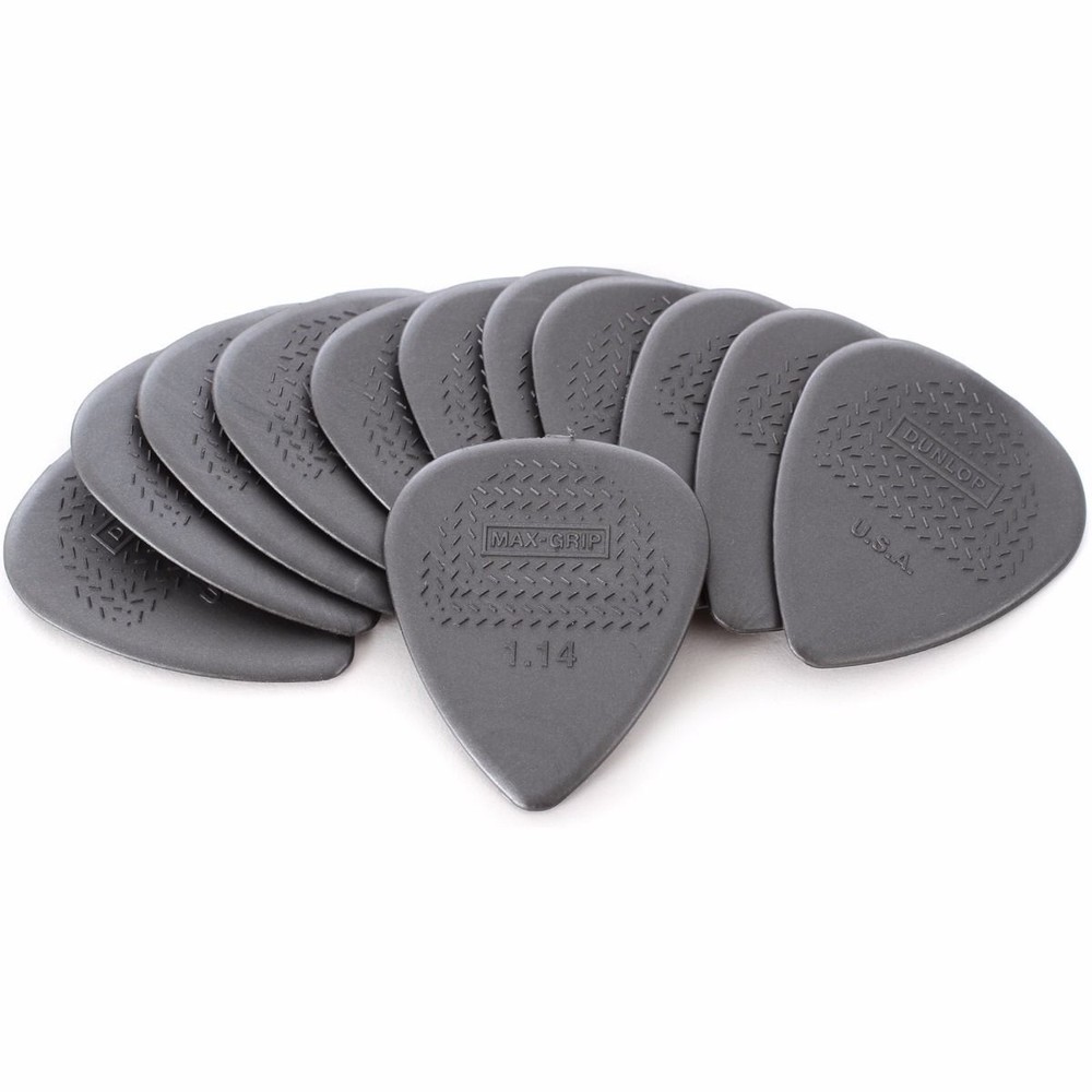 Dunlop 449P1.14 Max-Grip Nylon Standard Guitar Picks, 1.14mm, 12-Pack