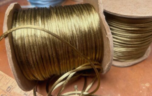 vintage rayon soutache tubing 1/8" USA 10yds gold Clearance Sale - Picture 3 of 3