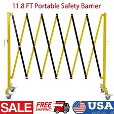 Industrial Expandable Metal Barricade 11.8FT Portable Safety Barrier With Caster