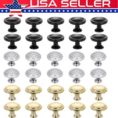 10Pcs Door Knobs Hardware Cabinet Handles Cupboard Drawer Kitchen Pulls Round