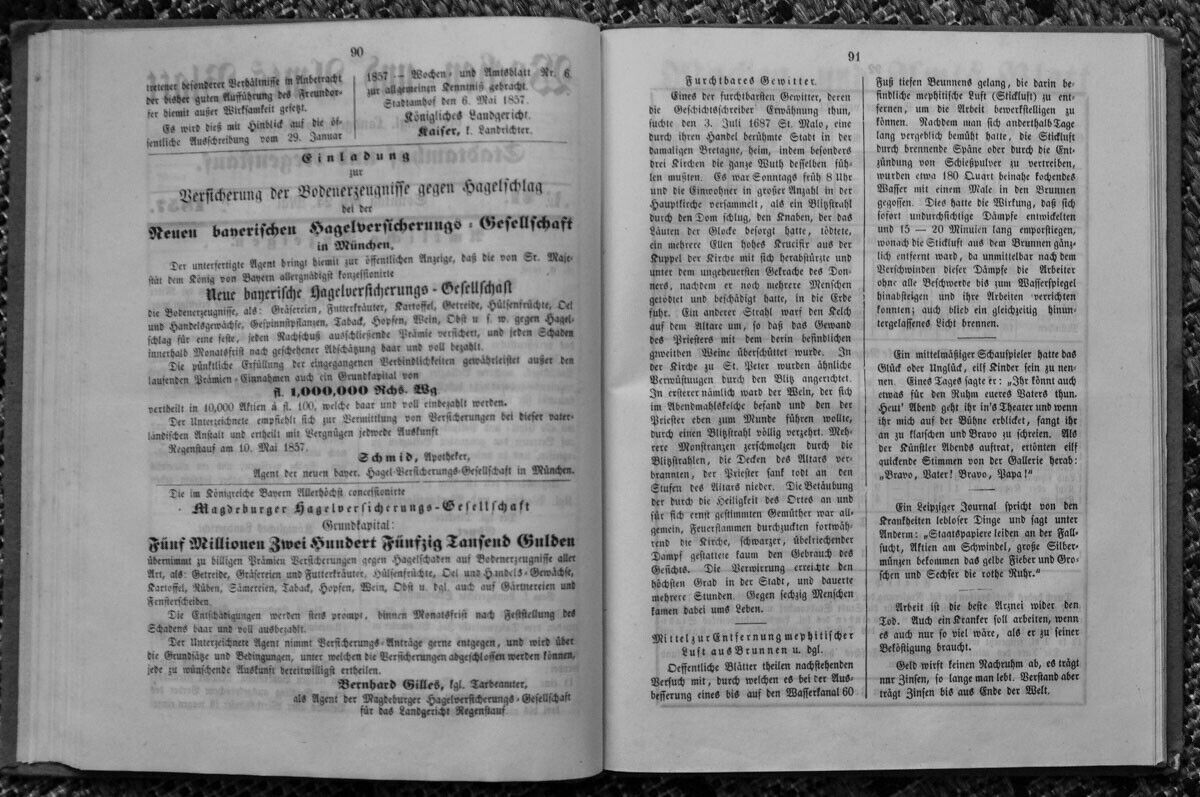 Wochen-Amts-Blatt der königl. Landgerichsbezirke Stadtamhof und Regenstauf 1837