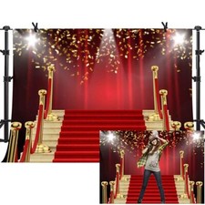 MTMETY 7x5Ft Red Curtain Background Red Carpet Stairs Props Vinyl Photography...