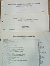 Thomas Organ Model 287, 1776, 2001 extra documents