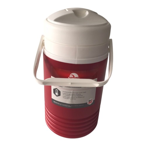 IGLOO Water Jug Cooler 1/2 Gallon Red White Handle Sports Practice Work - Picture 2 of 7
