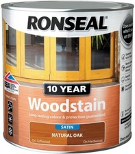 Ronseal 10Year Wood Satin Finish Varnish  Natural Oak 2.5L