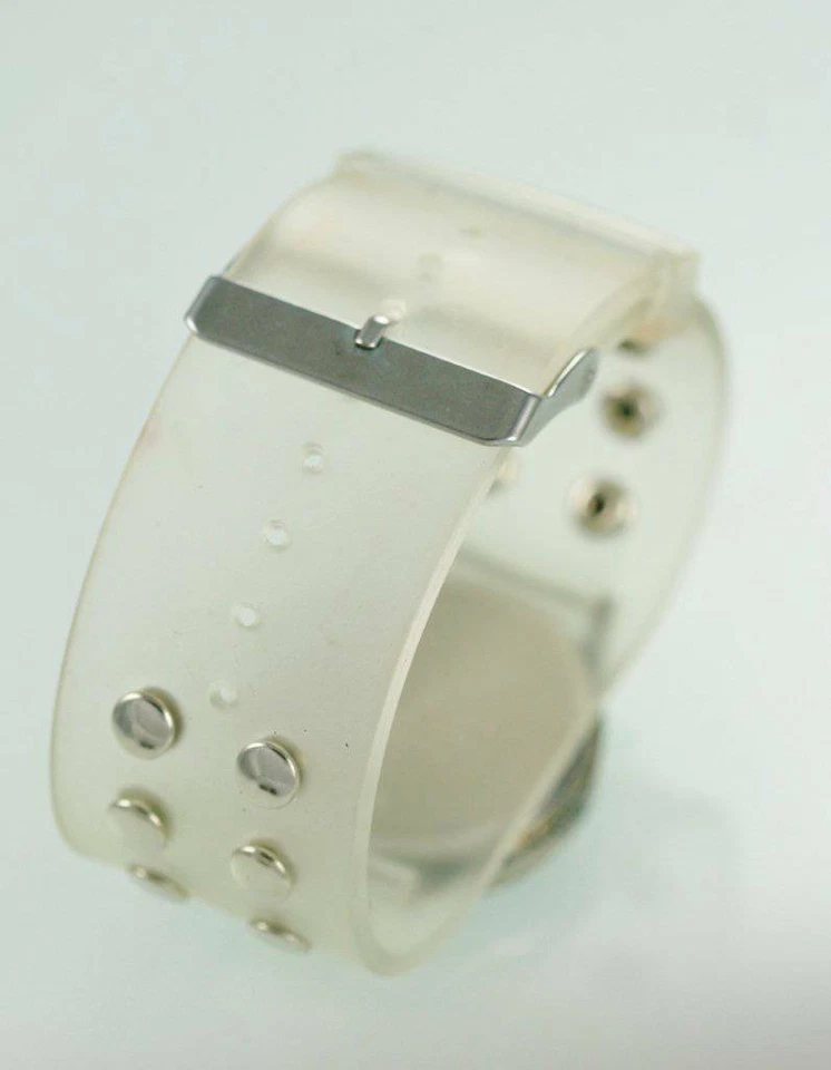 Relic Orologio Unisex Trasparente Gomma Acciaio Argento Impermeabile Nero Quarzo - Immagine 2 di 3