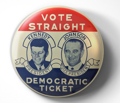 1960 Kennedy Johnson Democratic Campaign Repro Pin Pinback Button