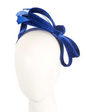 Blue hand made velvet bow spring racing fascinator by Max Alexander AU Seller