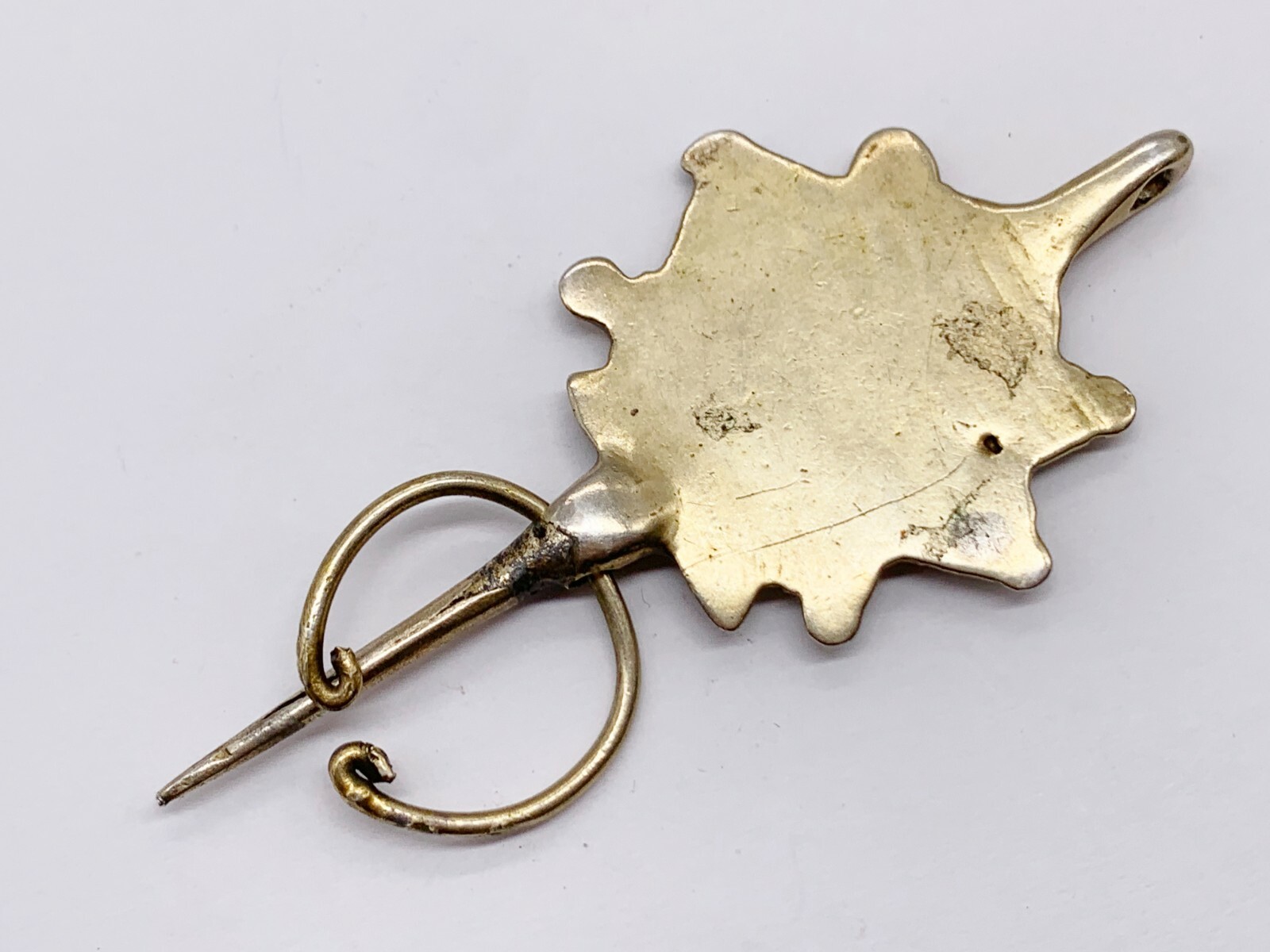 ANTIQUE  SOLID SILVER GOLD WASHED GILT FIBULA BRO… - image 4