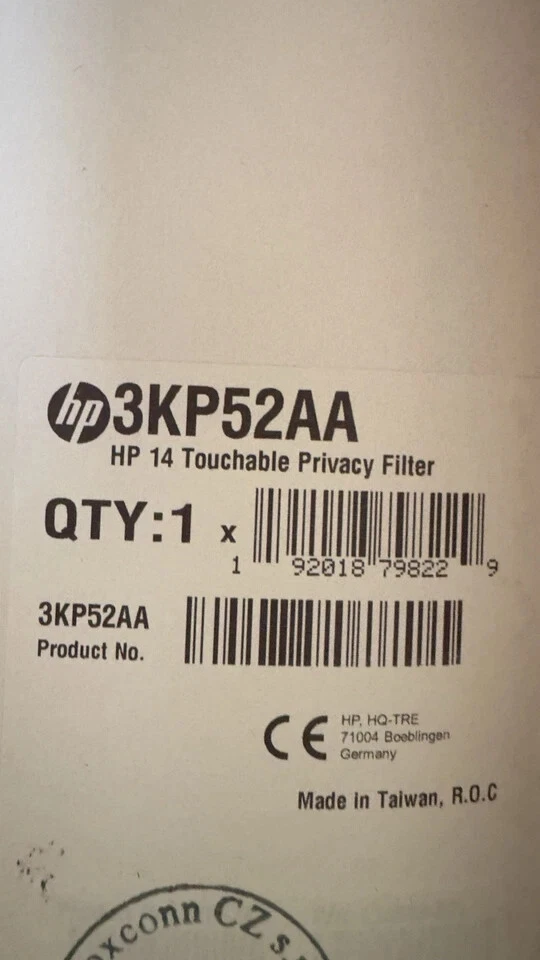 New Retail HP 3KP52AA 14" Touchable / Touchscreen Laptop Privacy Screen Filter - Image 2 of 2