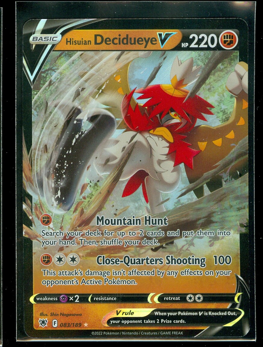 decidueye pokemon card value Pokemon Trading Card Game Sword & Shield Astral Radiance Ultra Rare Hisuian Decidueye V #83