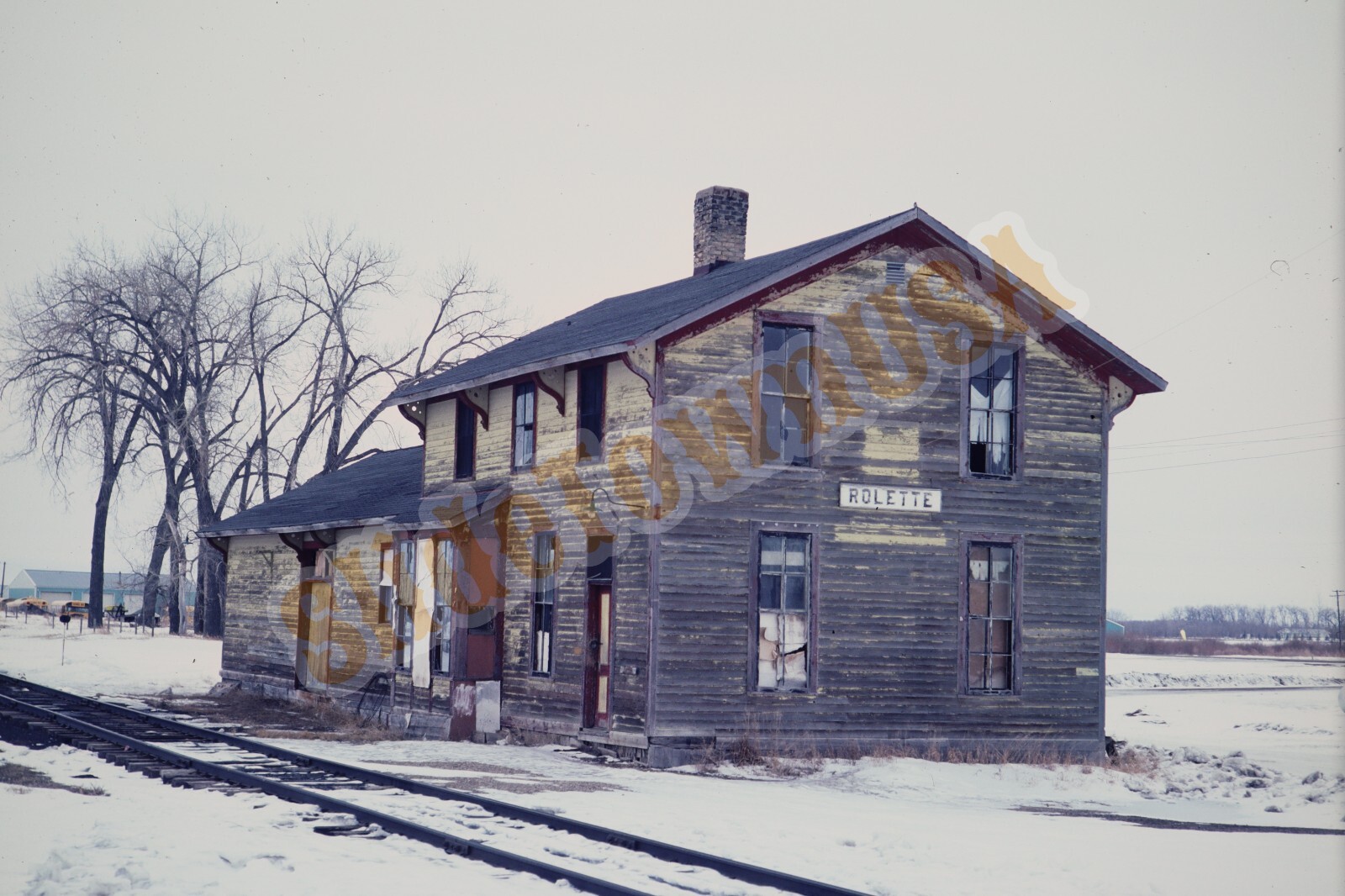 Vtg 1987 Train Slide SOO Railroad Station Rolette ND X3N117 eBay