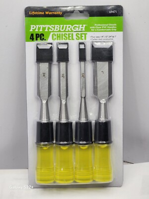 Wood Chisel Set with Clear PVC Handle, 4 Piece   1 in., 3/4 in., 1/2 in., 1/4 in