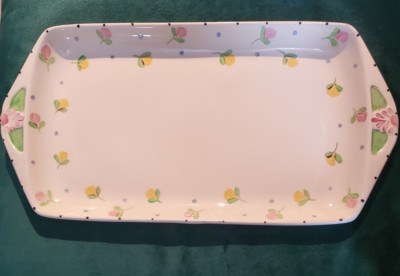 Vintage - Ridgway Lawley Servierschale Kekstablett - Blumenknospen - 28,5 cm