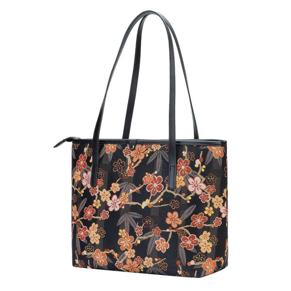 Signare Ume Sakura Cherry Blossom Tapestry Large College Tote Shoulder Grab Bag