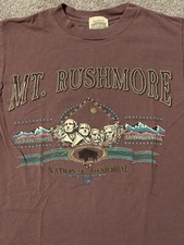 Womens Size Small Vintage 90s Single Stitch Made In USA Mount Rushmore T Shirt