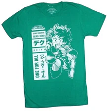 My Hero Academia Adult New T-Shirt - Deku Izuku Midoriya Stats Boxed Pic