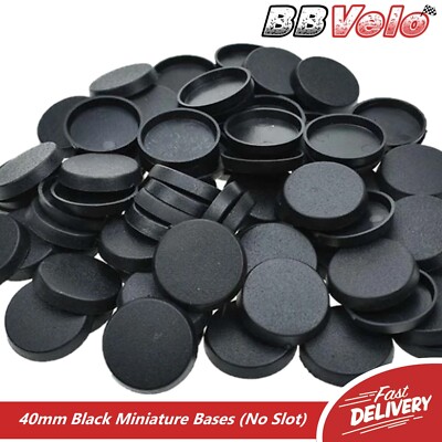 Pack Of 25, 40 Mm Plastic Round Bases Miniature Wargames Table Gaming TEXTURED E - Foto 7