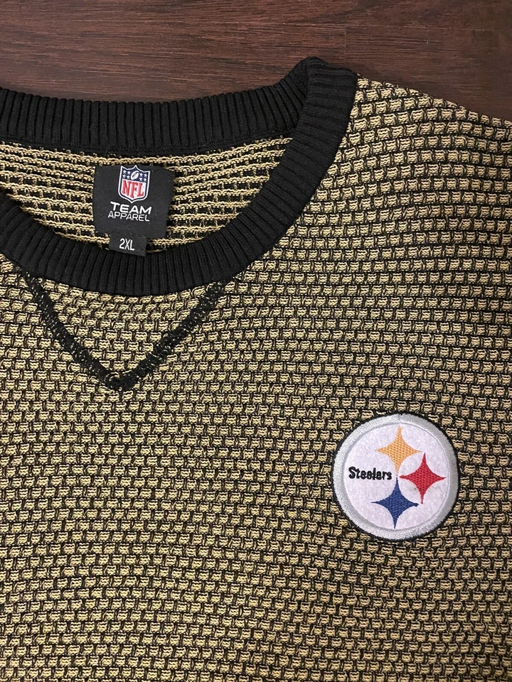 FOCO NFL Men's Pittsburgh Steelers Poly Knit Crew Neck Sweater 2XL Yellow XXL - Image 4 of 4