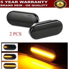 2x Ford Fiesta Mk6 02>08 Dynamic Indicator LED Sequential Smoked Side Repeaters