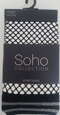 SOHO Collection Fishnet Ankle Socks One Size 1 Pair
