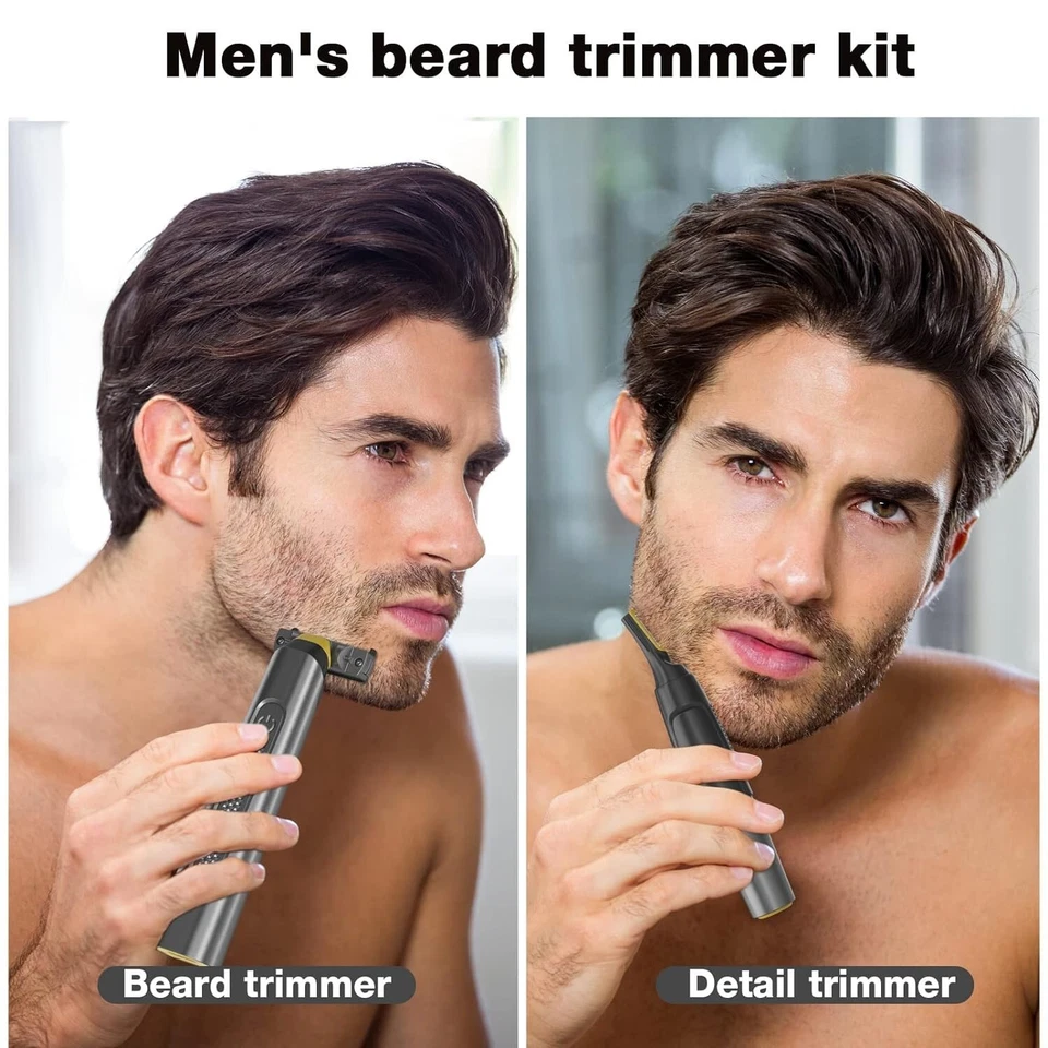 Kits de aseo de afeitadora corporal eléctrica impermeable cortapelos recortadora de barba para hombre Foto 2 de 4