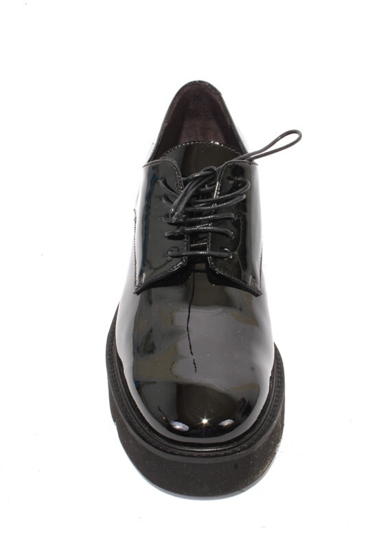 Luca Grossi 038 Black Patent Leather Lace-Up Platform Shoe 39.5