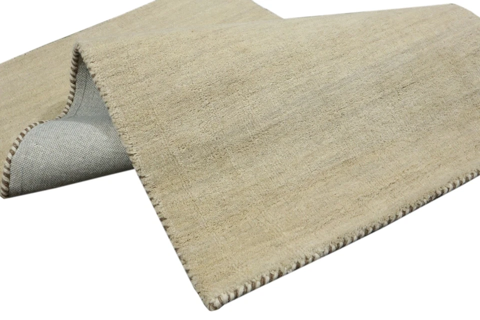 Gabbeh Teppich 100% Wolle 70X140 cm Handarbeit Beige Handgetuftet T1036 - Bild 4 von 4
