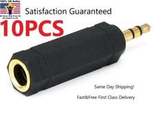 10PCS Audio 3.5mm Male to 6.35mm 1/4" Female Jack Stereo Adapter Converter GOLD