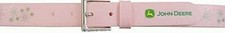John Deere Girls Floral Design Pink Silicone Belt with Nickel Finish Buckle