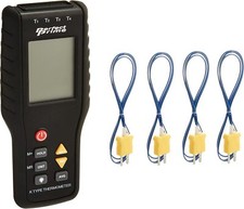 4 Channel K Type Digital Thermometer With 4 Probes For Temperature Measurement