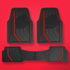 3-piece Durasport Heavy-duty All-weather Floor Mats Blackred 3-piece Durasport Heavy-duty All-weather Floor Mats Blackred