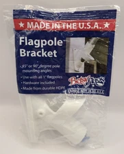1in HDPE Bracket Betsy Flags 2-Position Mounting Hardware Flagpole Bracket White