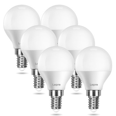 Lepro E14 LED Glühbirne, kleine Schraube 6 Stück (1er Pack), weiß 